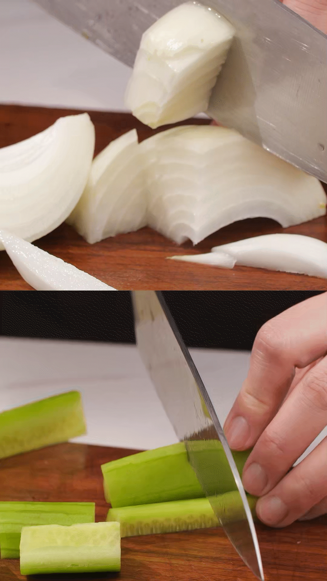 番茄、黃瓜、洋蔥切丁，用適量鹽殺水